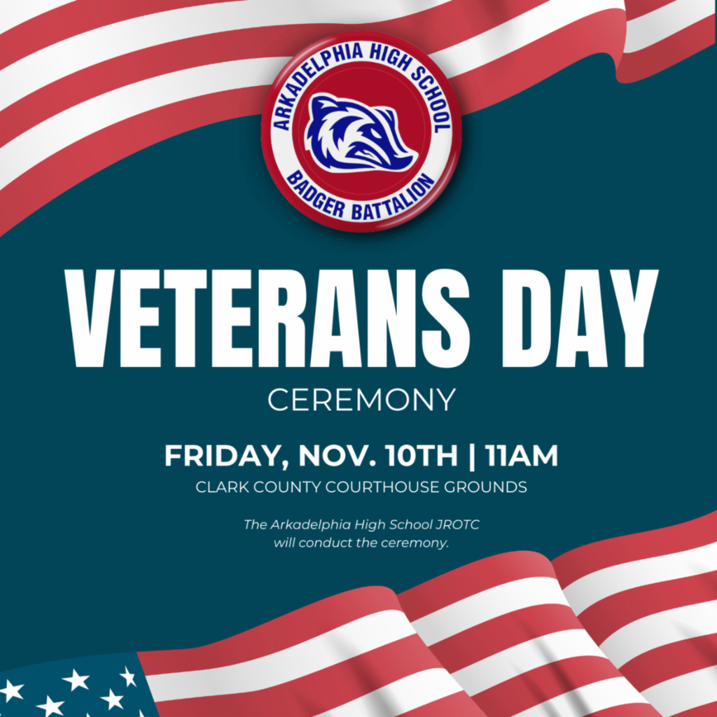 Flyer from Veterans' Day Ceremony on November 10, 2023