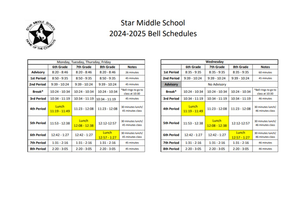 Bell Schedule