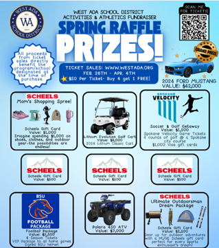 WASD Spring Raffle Prizes