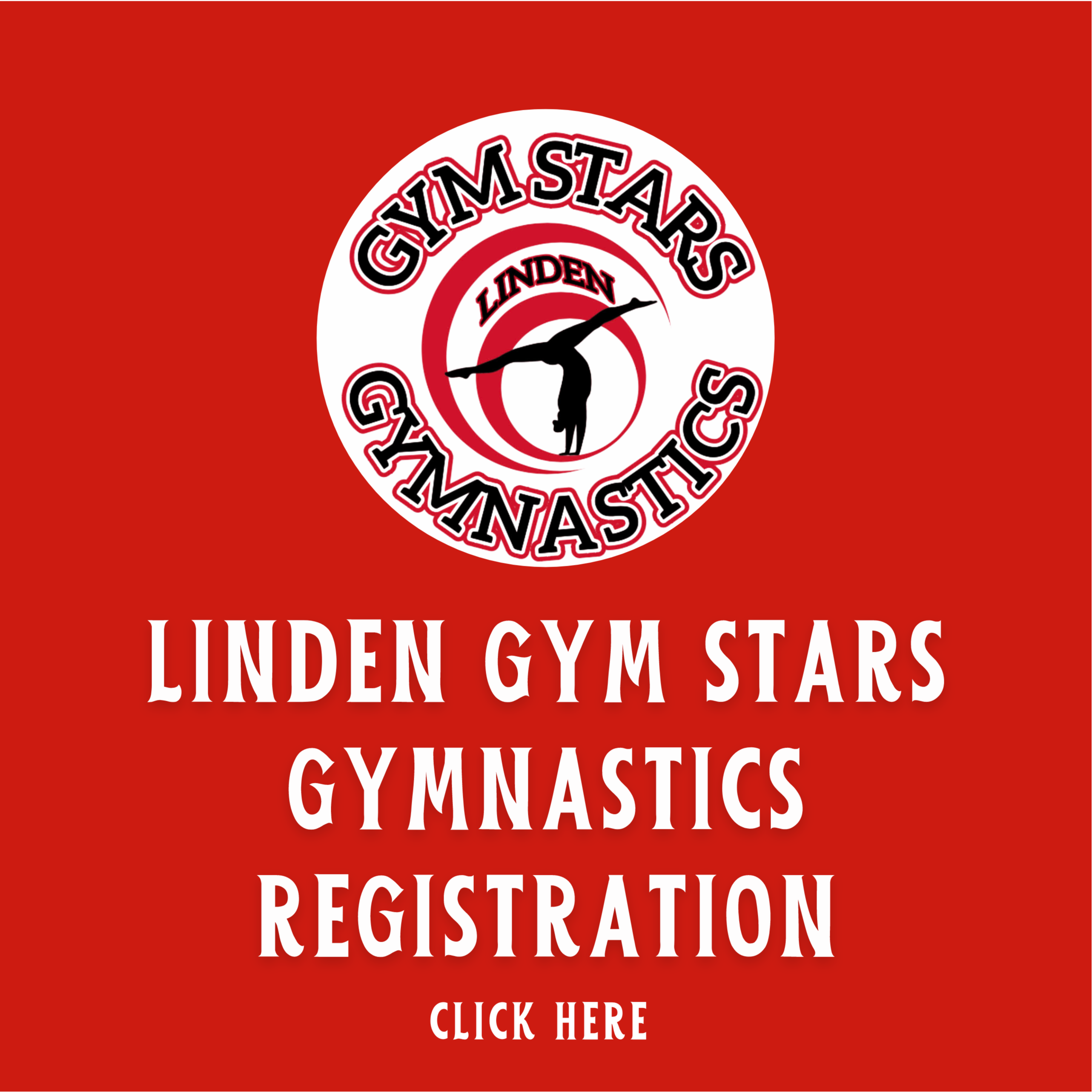 text that says linden gymstars gymnastics click for more info
