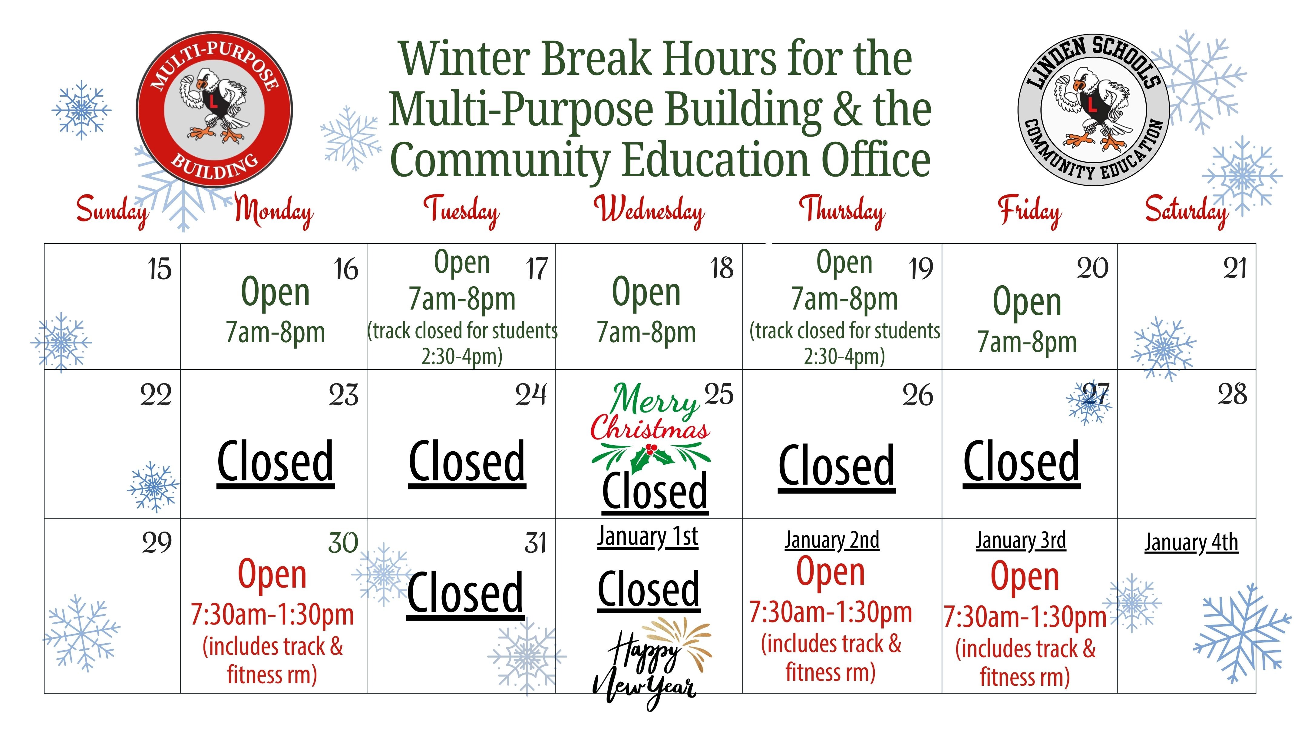 MPB DECEMBER CALENDAR (BEFORE BREAK)