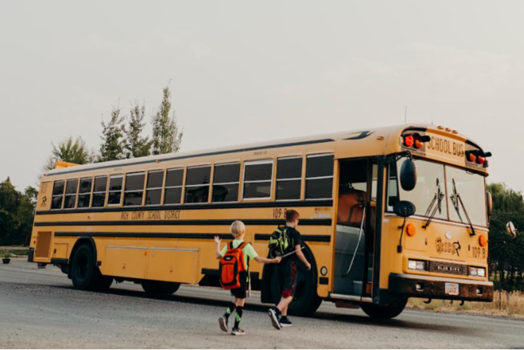 school buses and page title