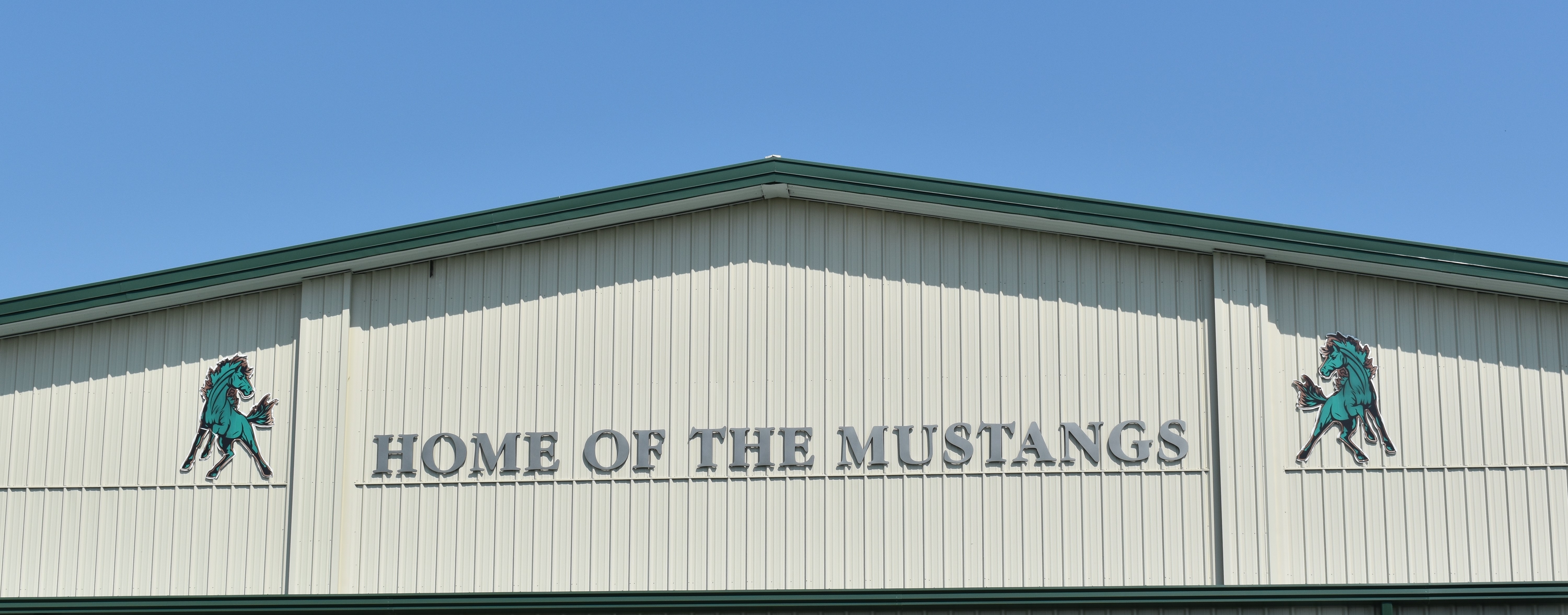Hoxie Mustangs Gym Logo "Home of the Mustangs"