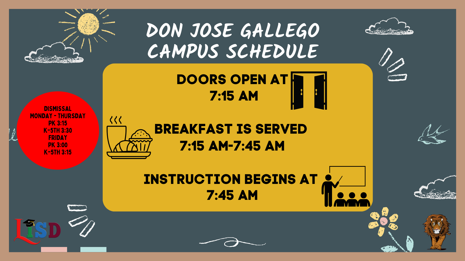 BELL SCHEDULE Don Jose Gallego Elementary School BELL SCHEDULE Don Jose Gallego Elementary School