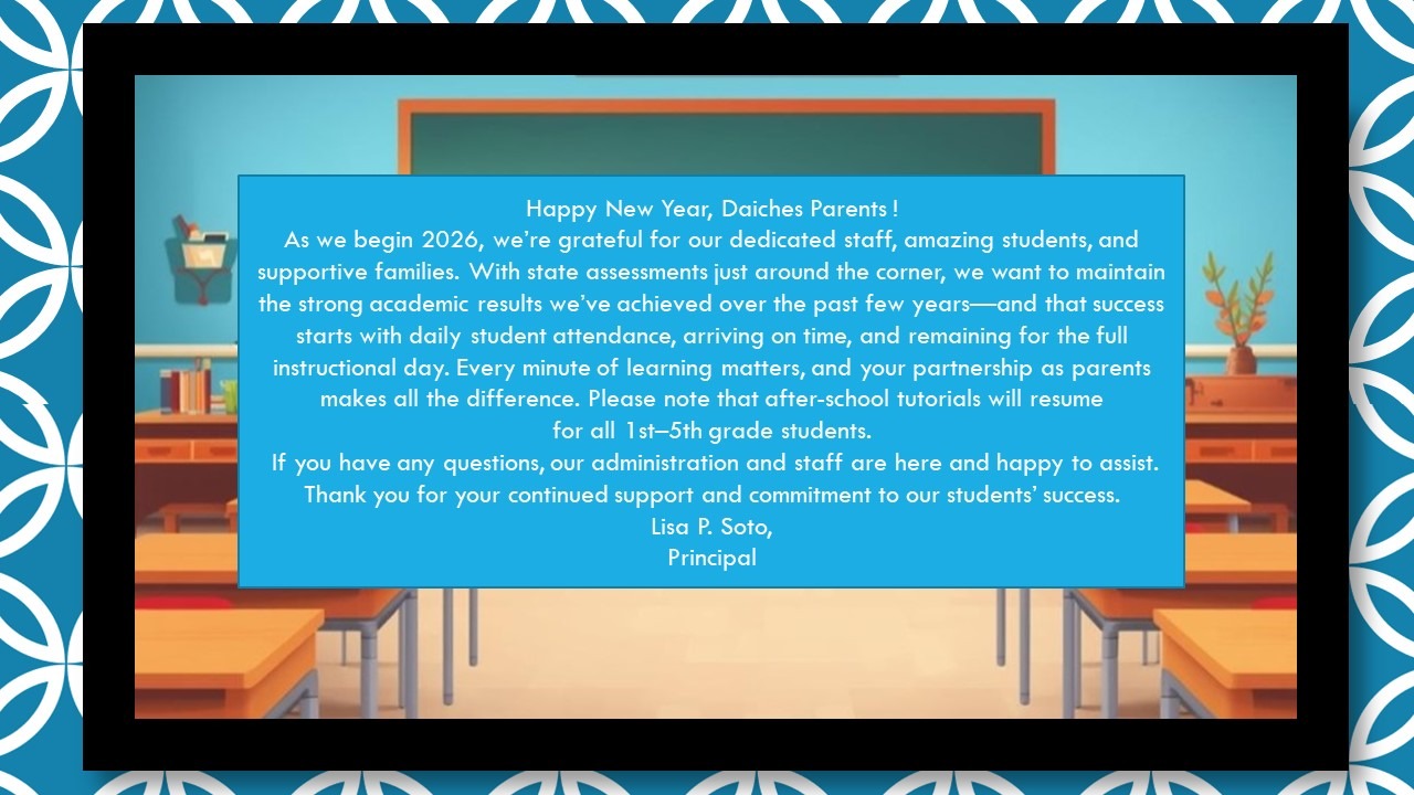 Message from Principal - Jan 2026