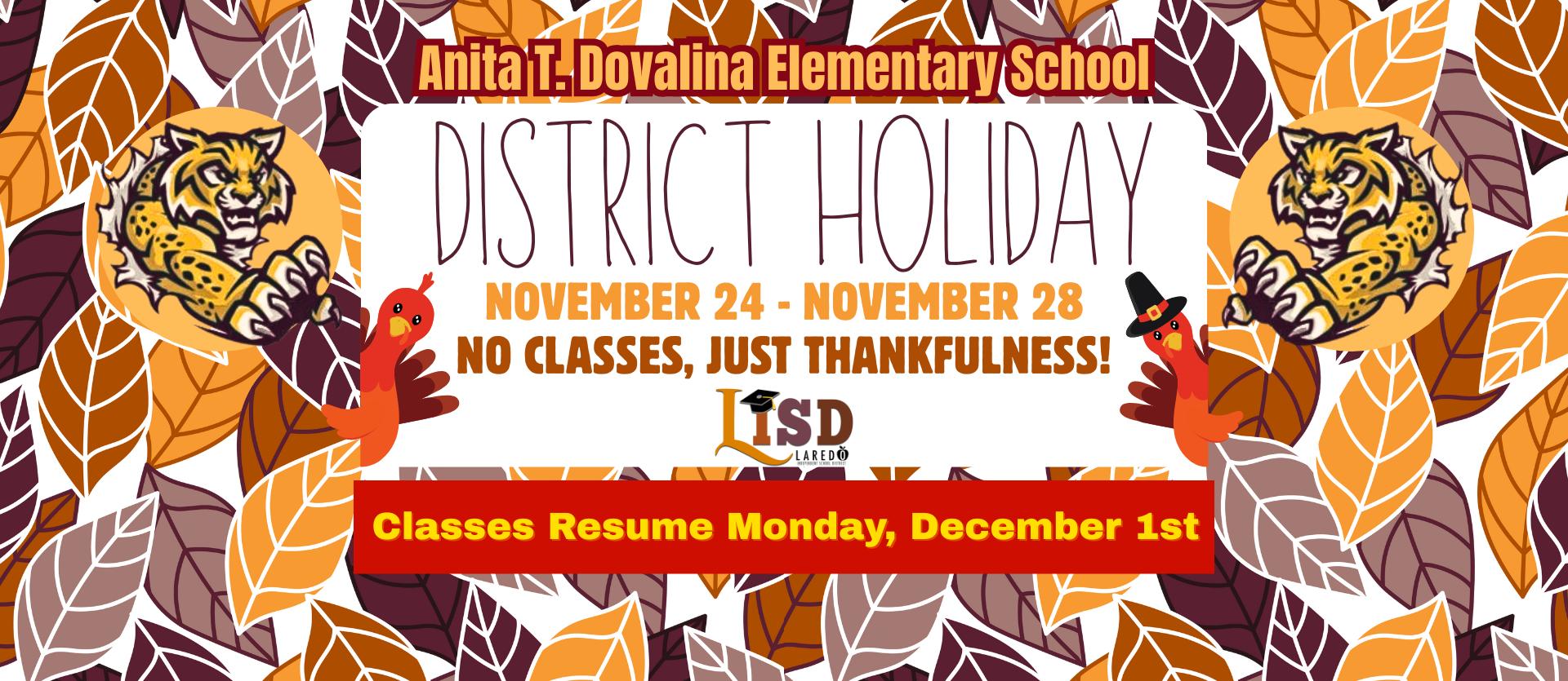 Thanksgiving Break No Classes