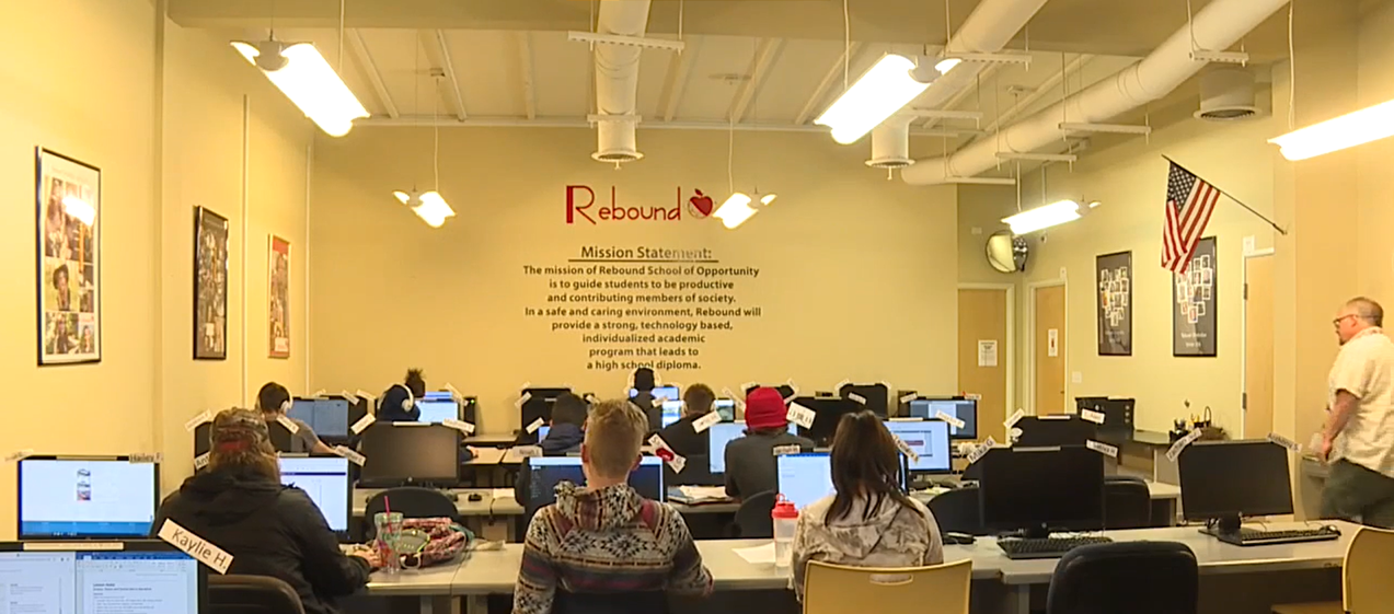 Students working on computers 