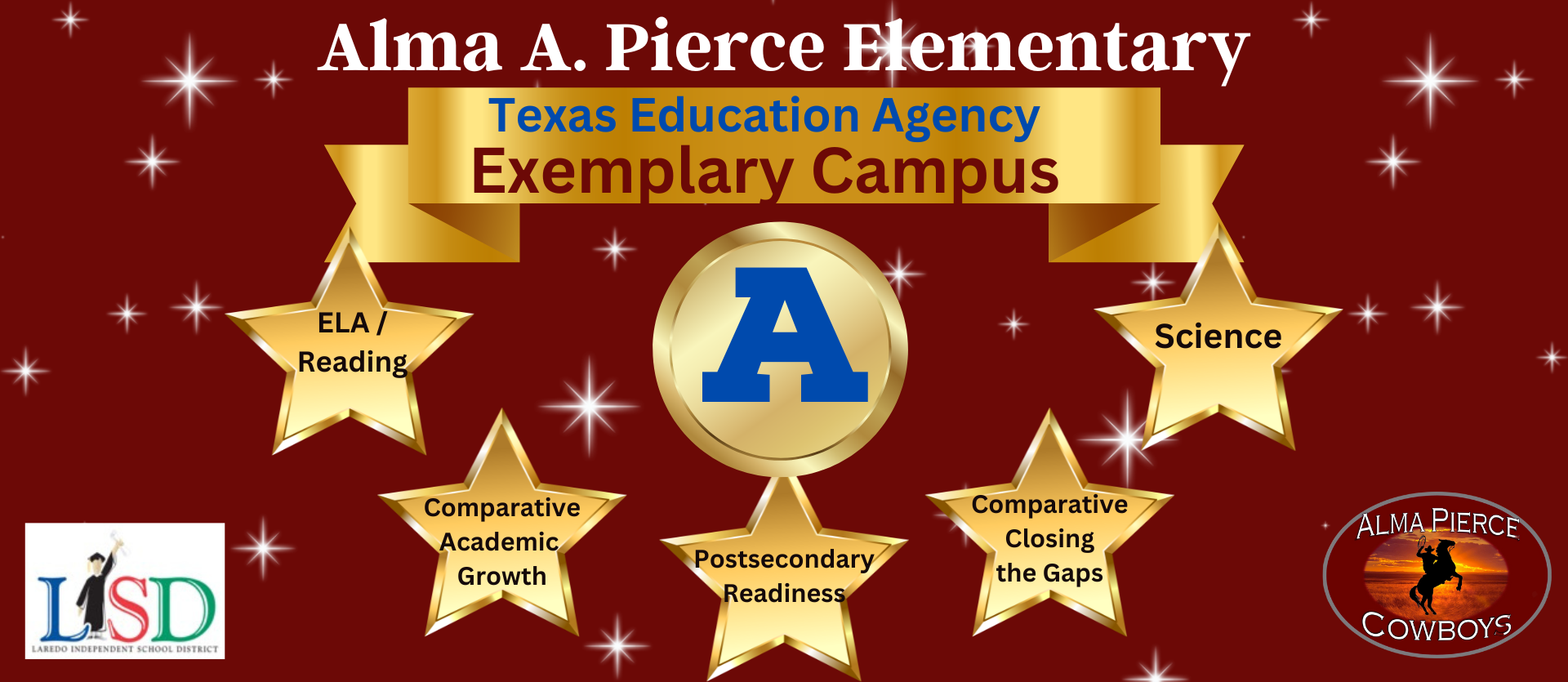 Alma Pierce Elementary is an A Rated TEA Exemplary Campus