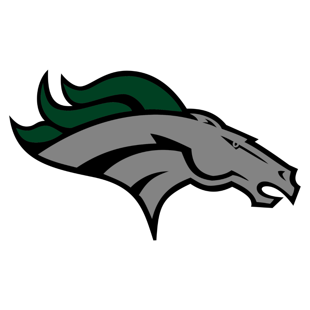 Green and Gray Mustangs Logo