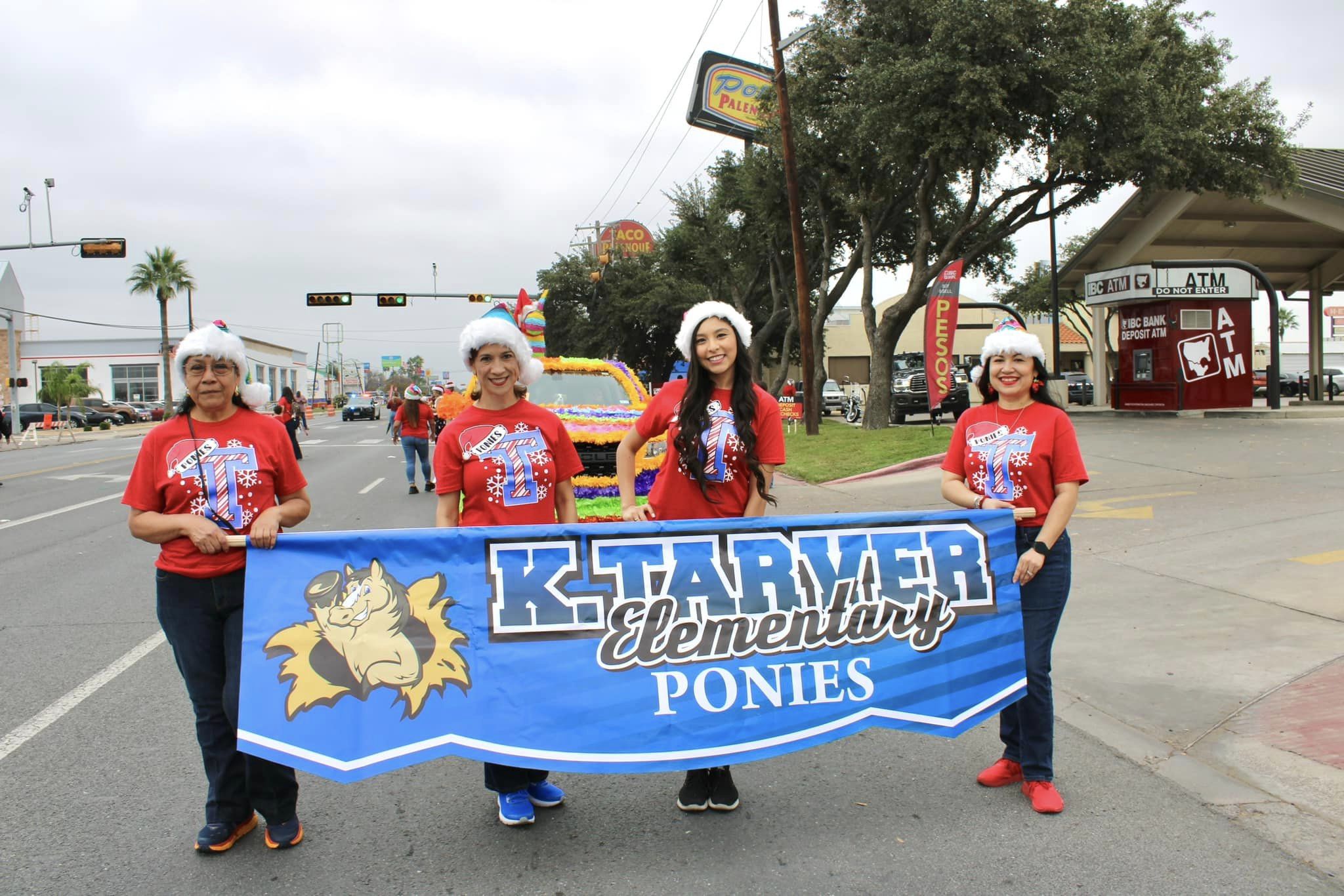 Christmas Parade, K. Tarver Float, Students and Some staff members