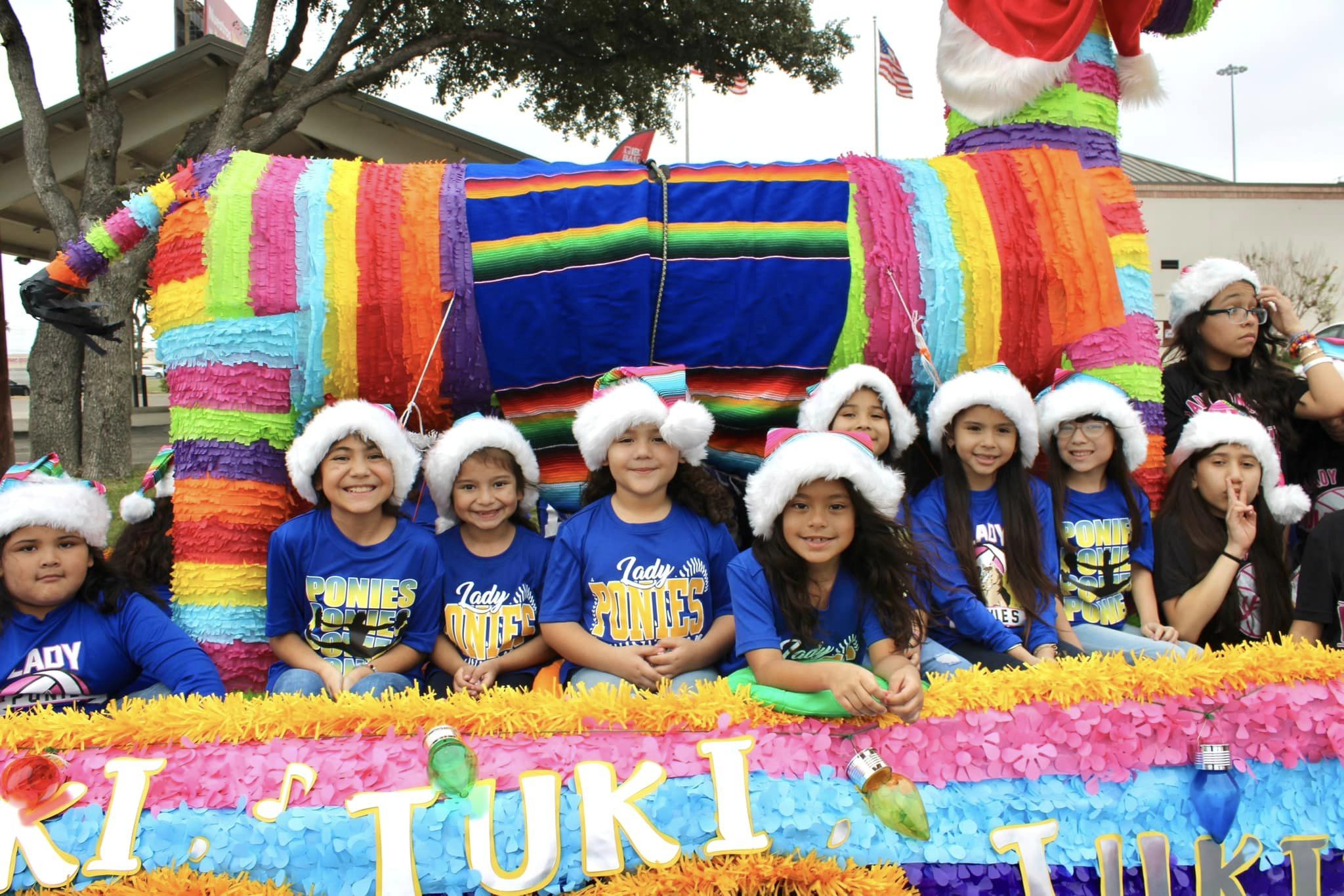 Christmas Parade, K. Tarver Float, Students and Some staff members