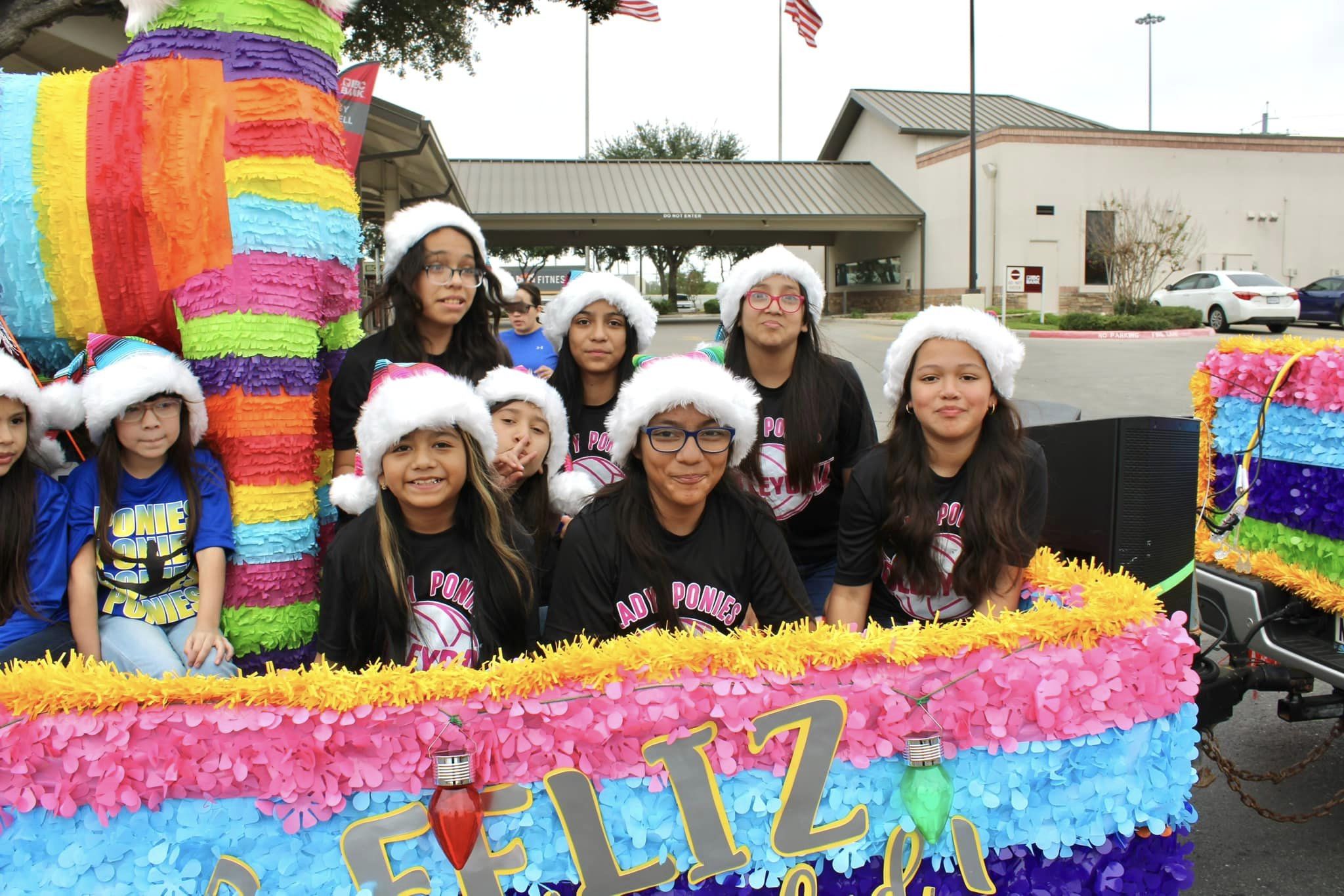 Christmas Parade, K. Tarver Float, Students and Some staff members