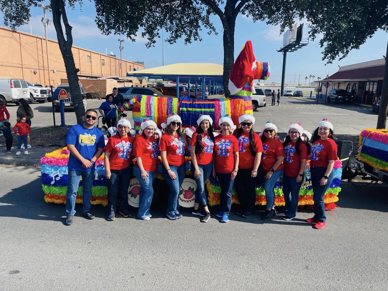 Christmas Parade, K. Tarver Float, Students and Some staff members