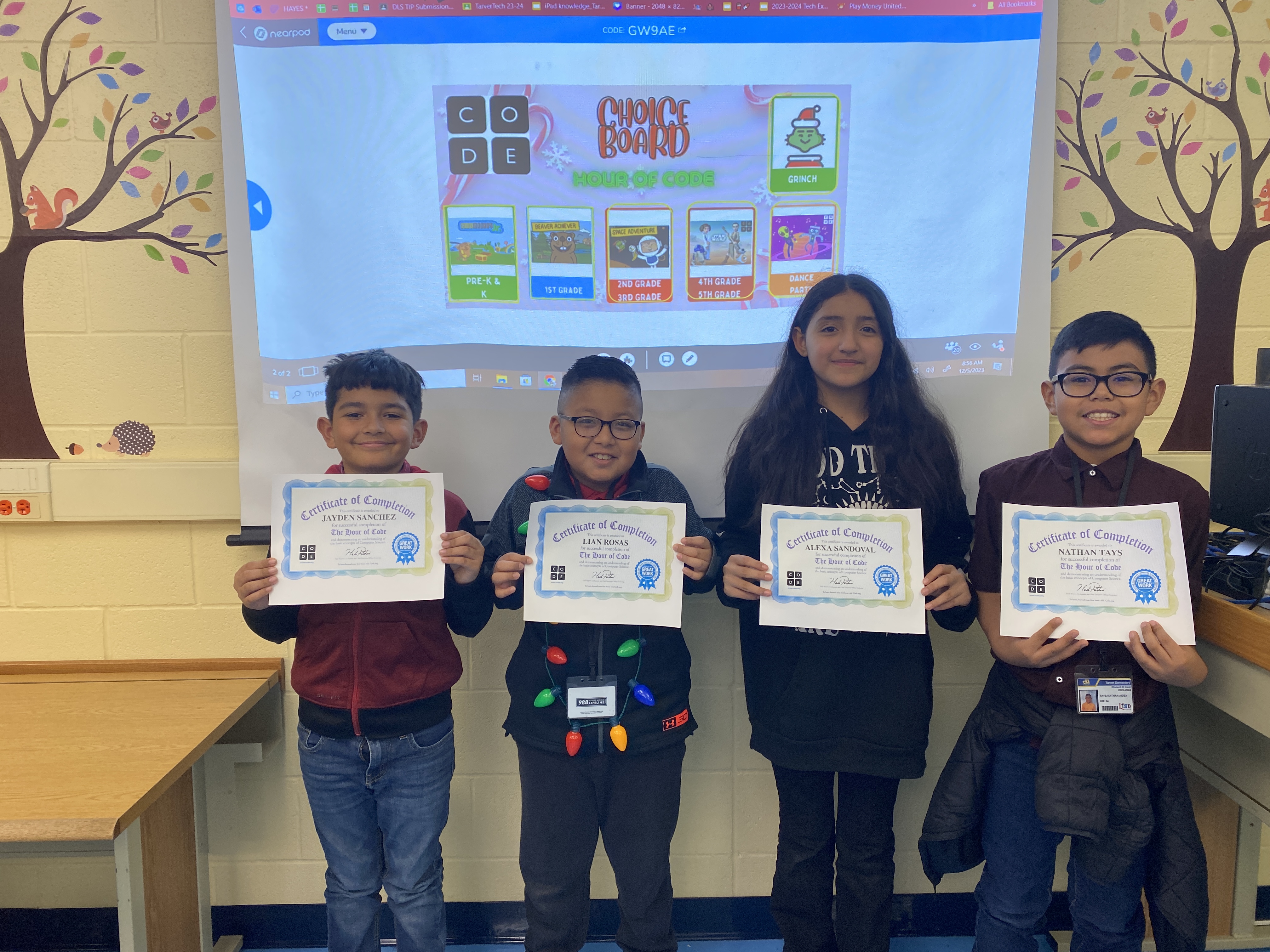 Hour of Code with 4th Grade, Certificate of completion