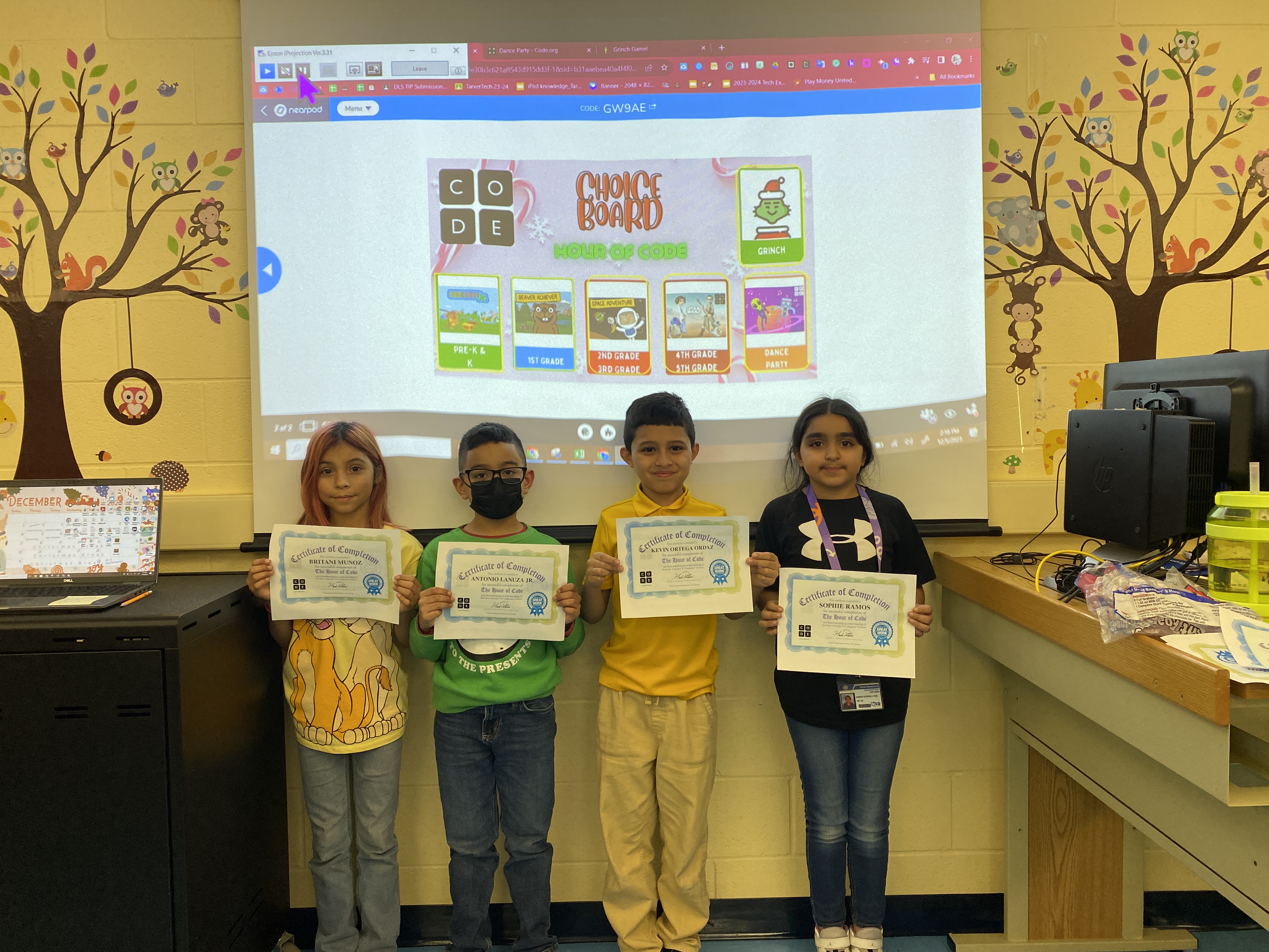 Hour of Code with 4th Grade, Certificate of completion