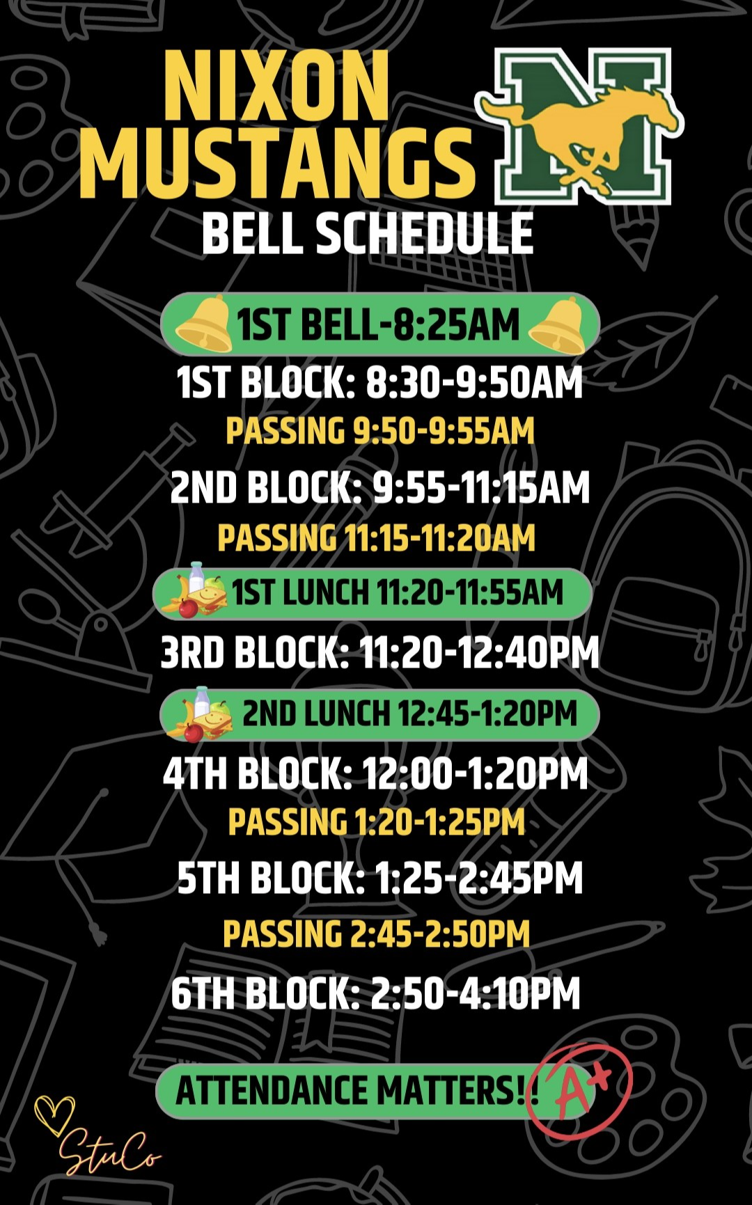 J.W. Nixon HS Bell Schedule