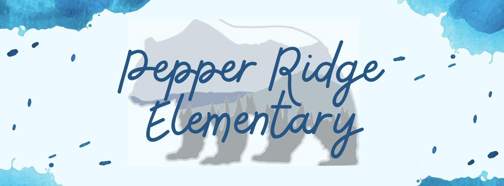 background image of pool water with floats in it; Pepper Ridge bear logo holding a popsicle; text on image reads "Enjoy Summer Break - See you for the first day of school - August 14, 2024" 