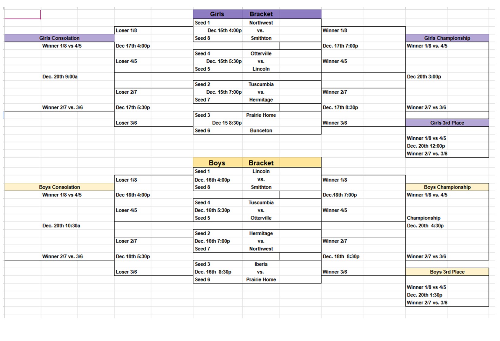 25-26 Holiday Bracket Girls