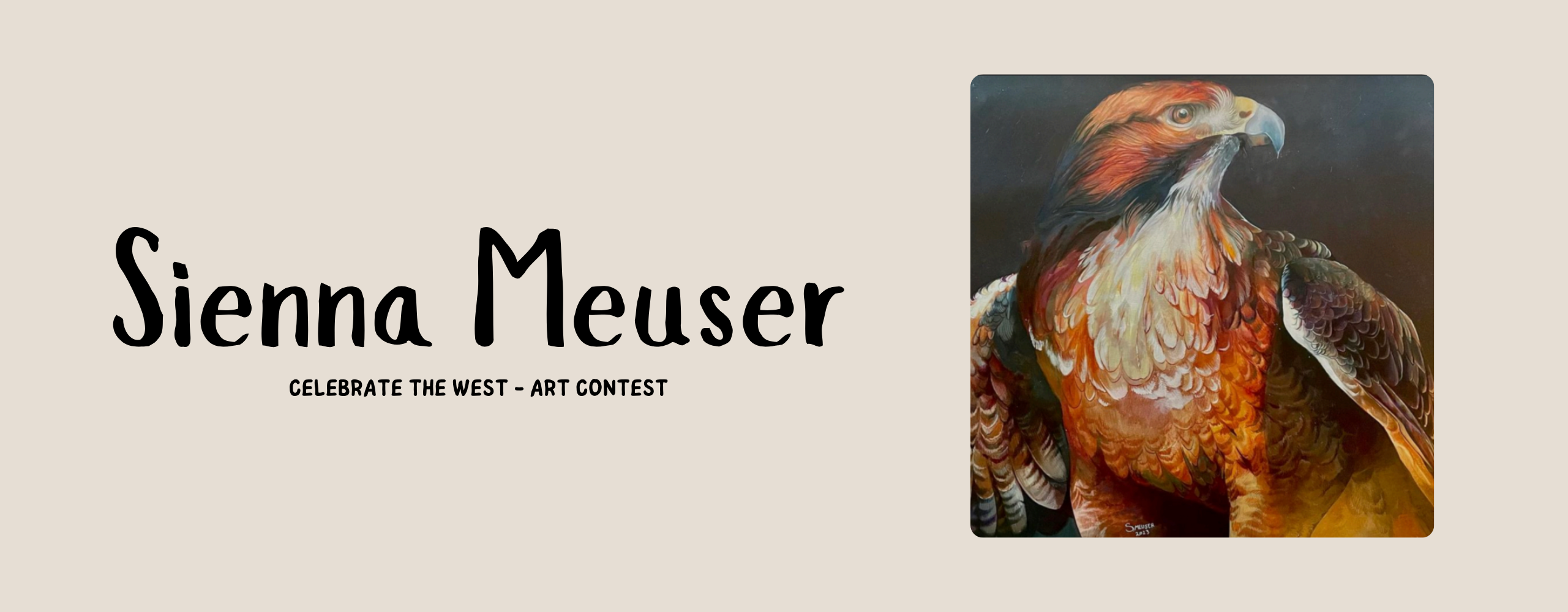 Sienna Meuser: Celebrate the West - Art Contest (image of red tailed hawk)