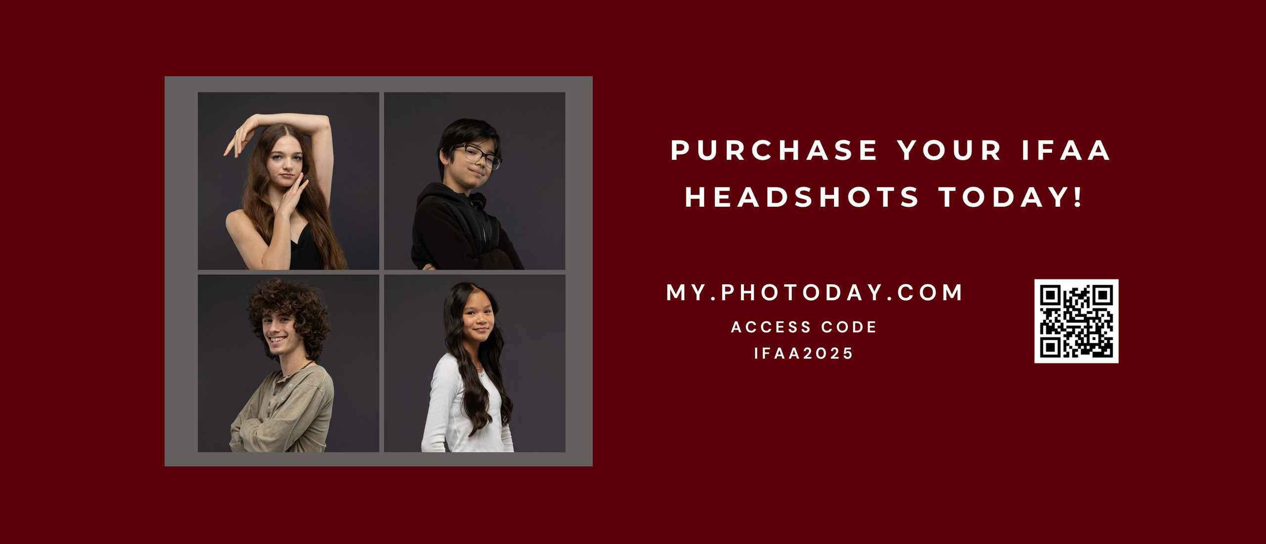 Purchase your IFAA Headshots today! myday.photo.com access code IFAA2025