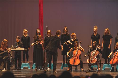 Orchestra playing in stage