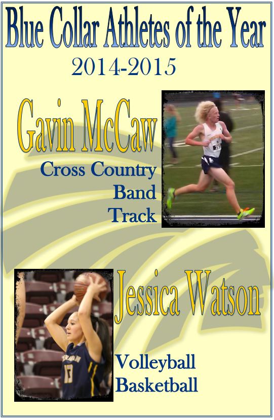 Blue Collar athletes of the Year 2014-15 Gavin McCaw and Jessica Watson