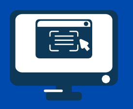 Computer simple illustration with a blue background