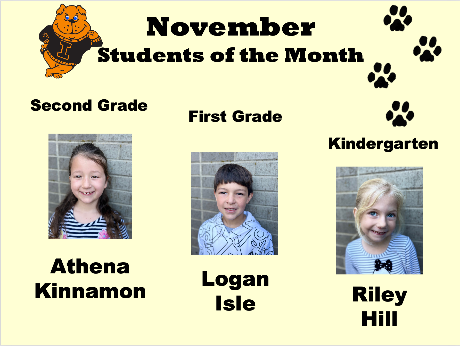 Nov 22  Students of the Month
