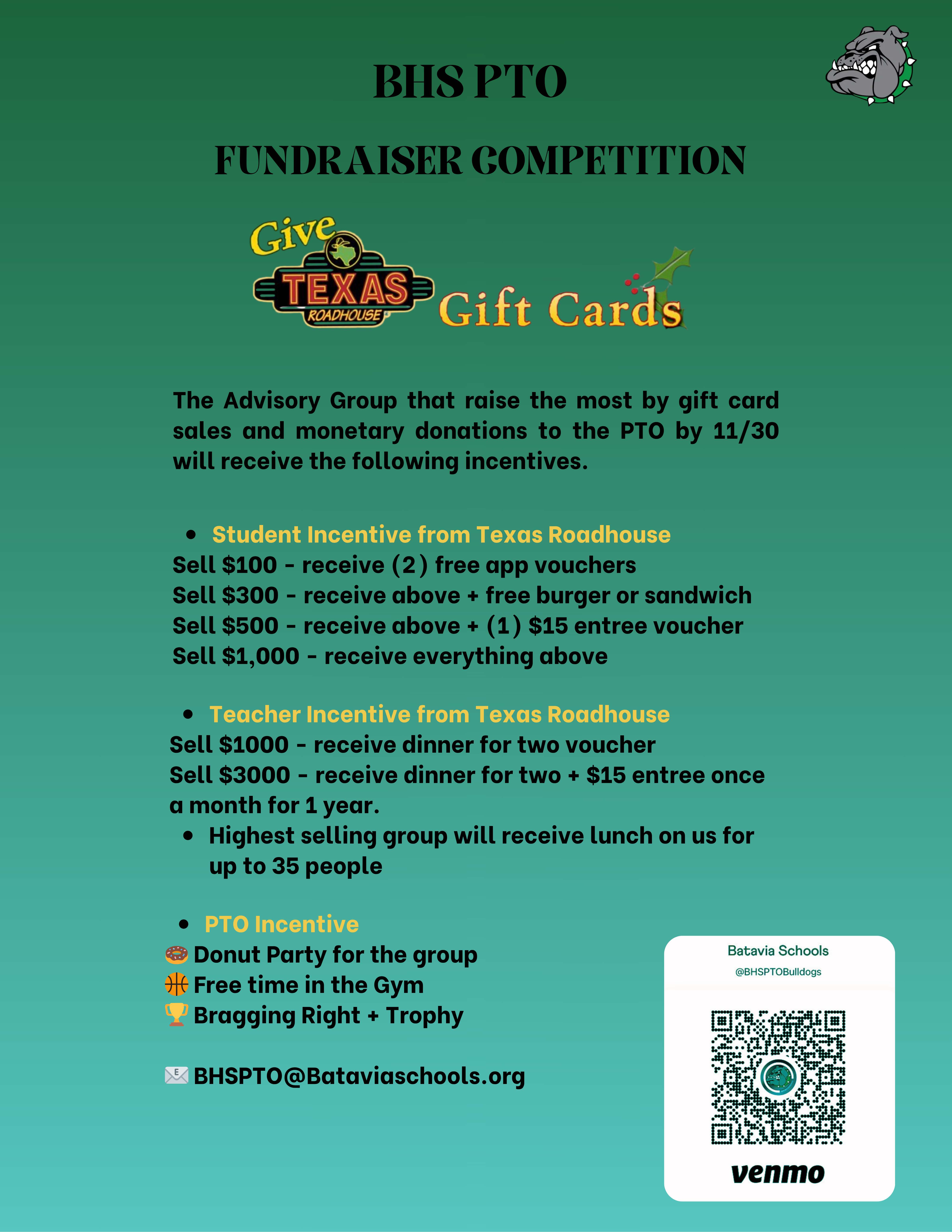 BHS PTO Gift Card Sale