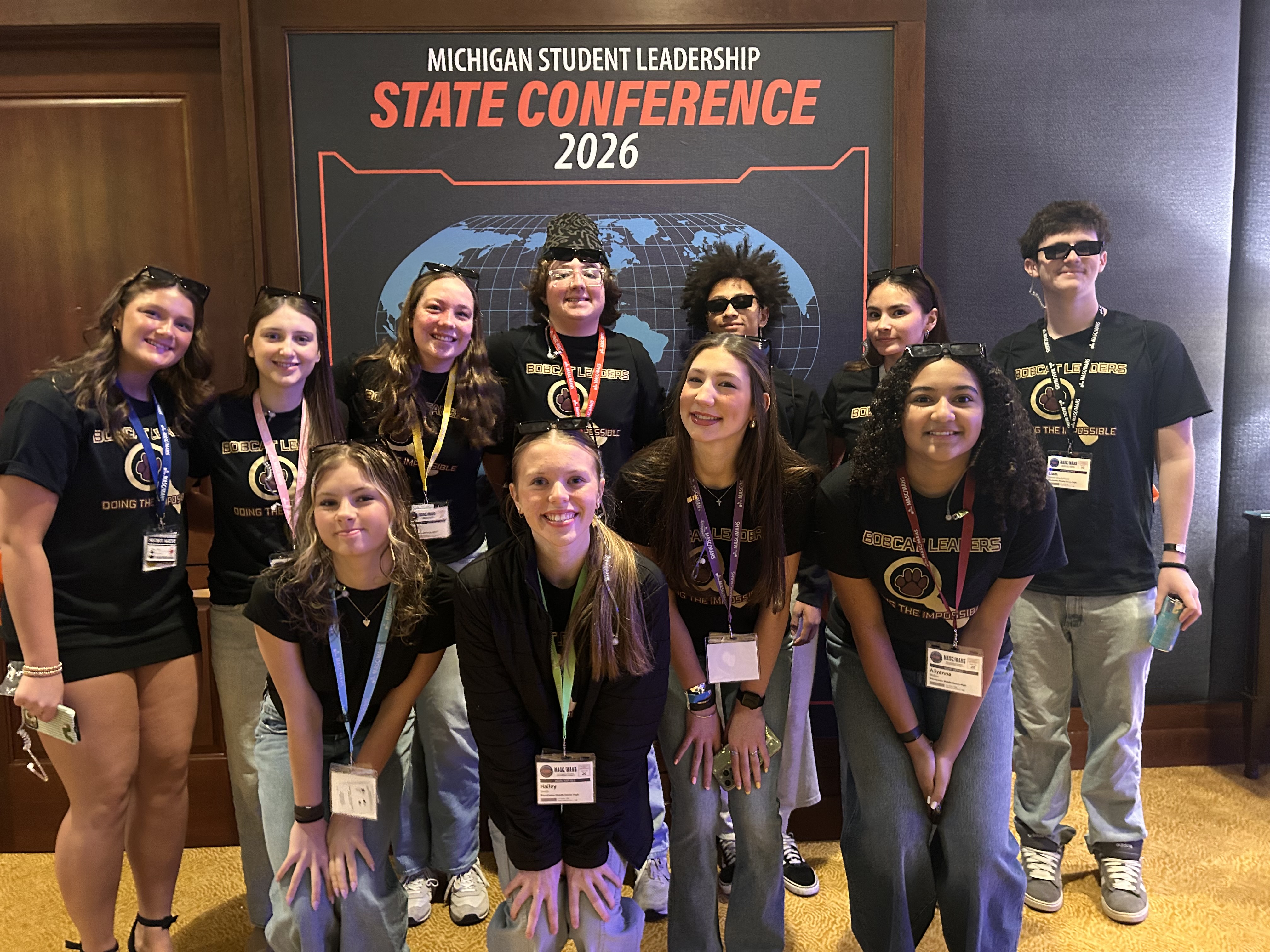 group of students at conference