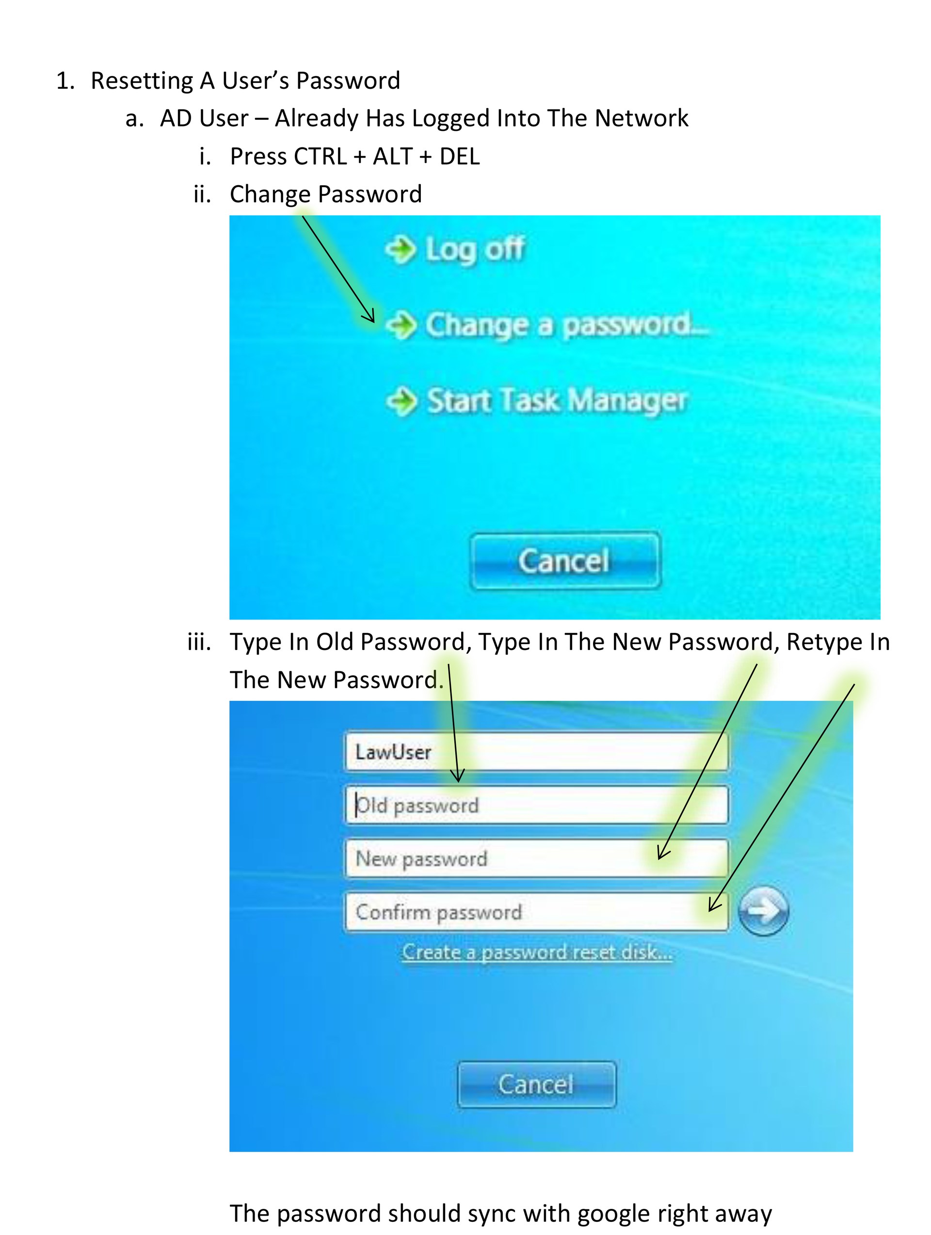 AD Password + Reset