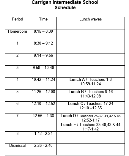 schedule