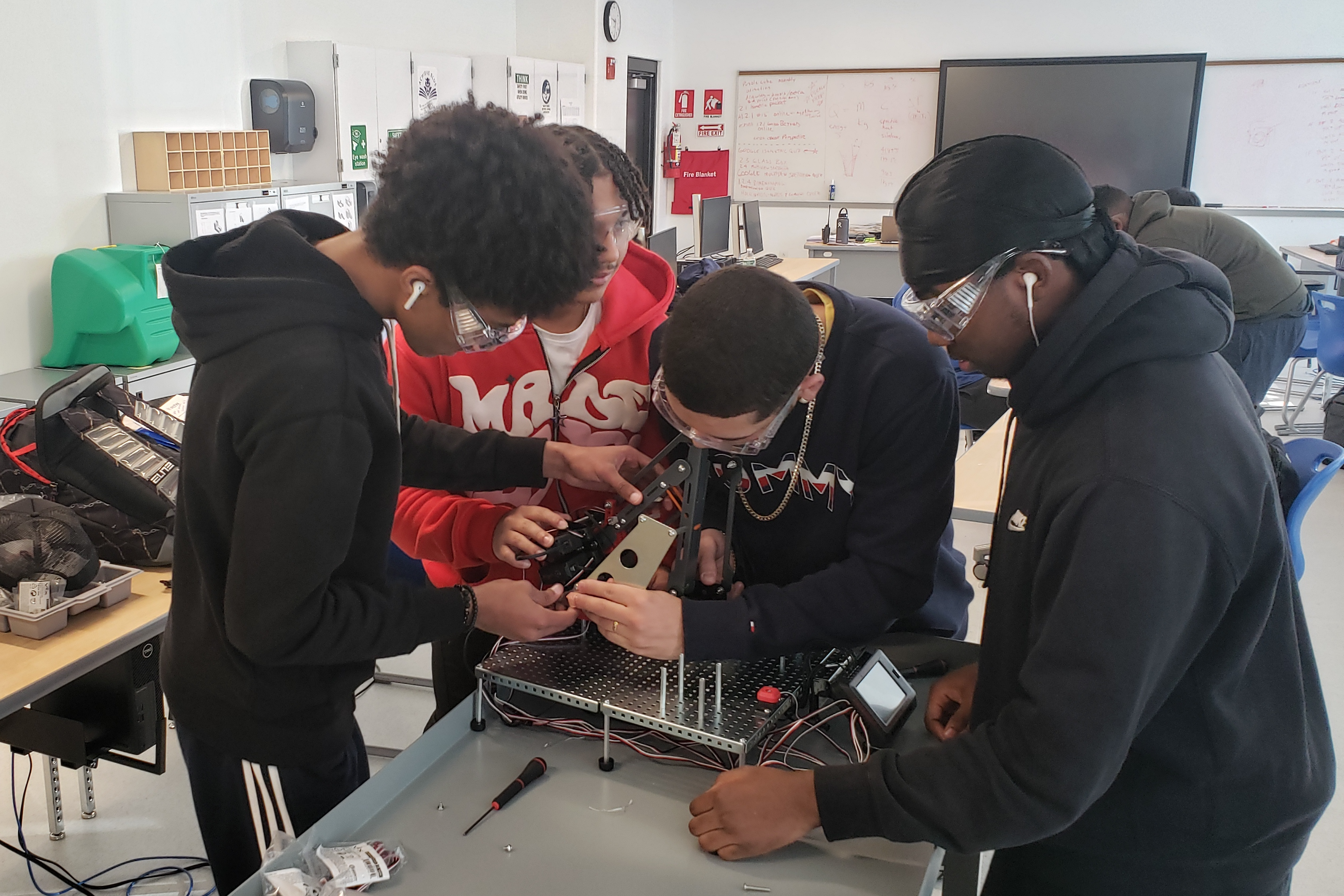 students at work