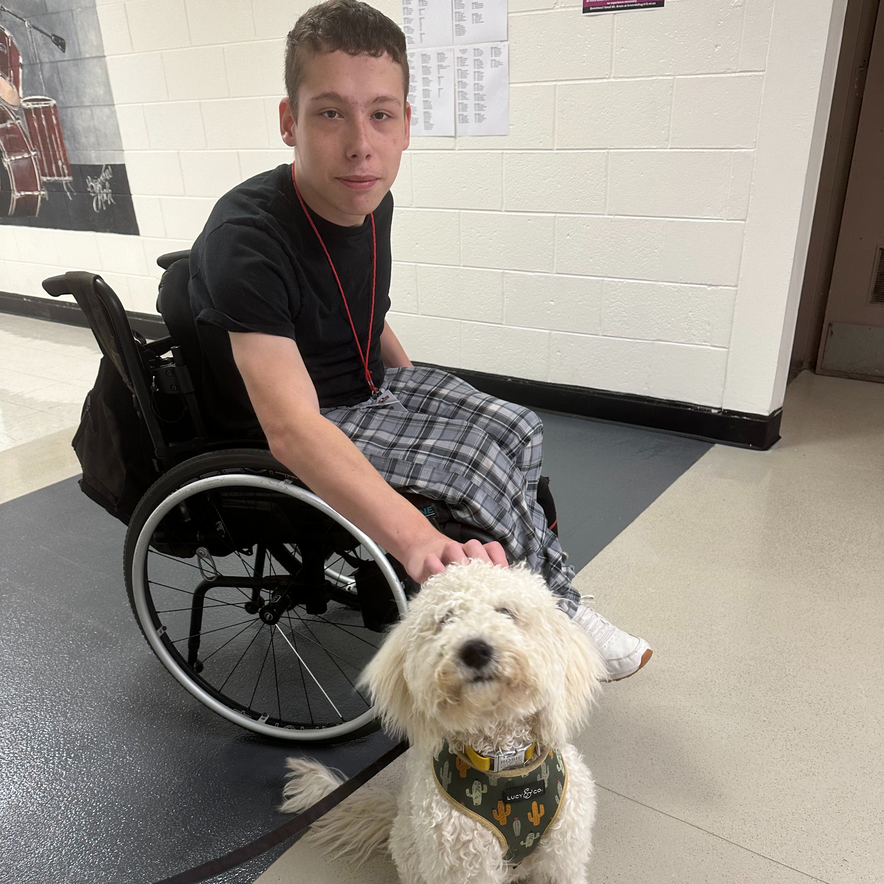 Student with Rosie