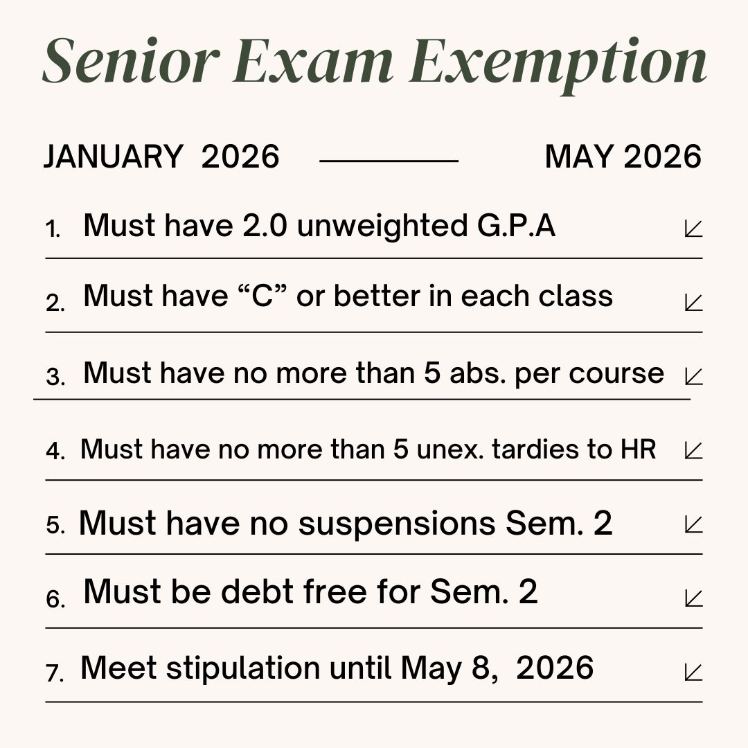 Senior Exam Exemption Criteria