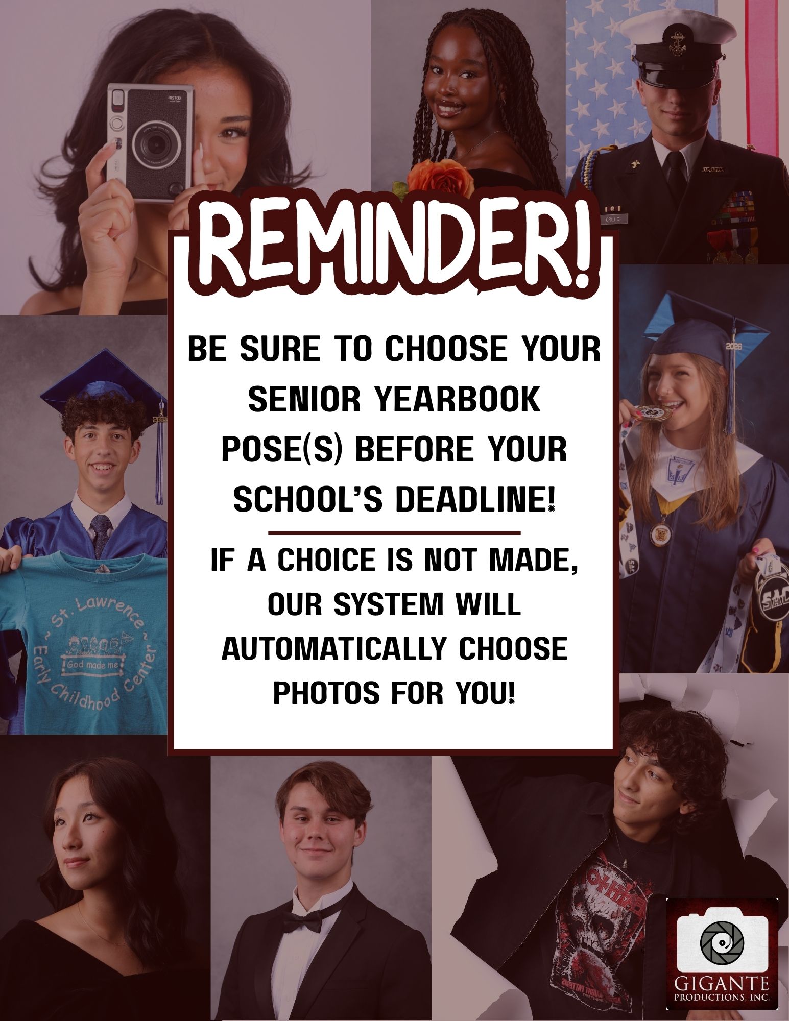 Senior Portrait Pose Selection Reminder