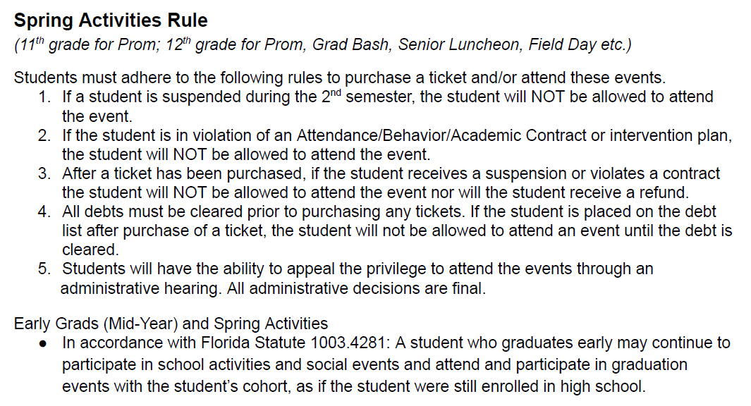 Spring Activities Rule