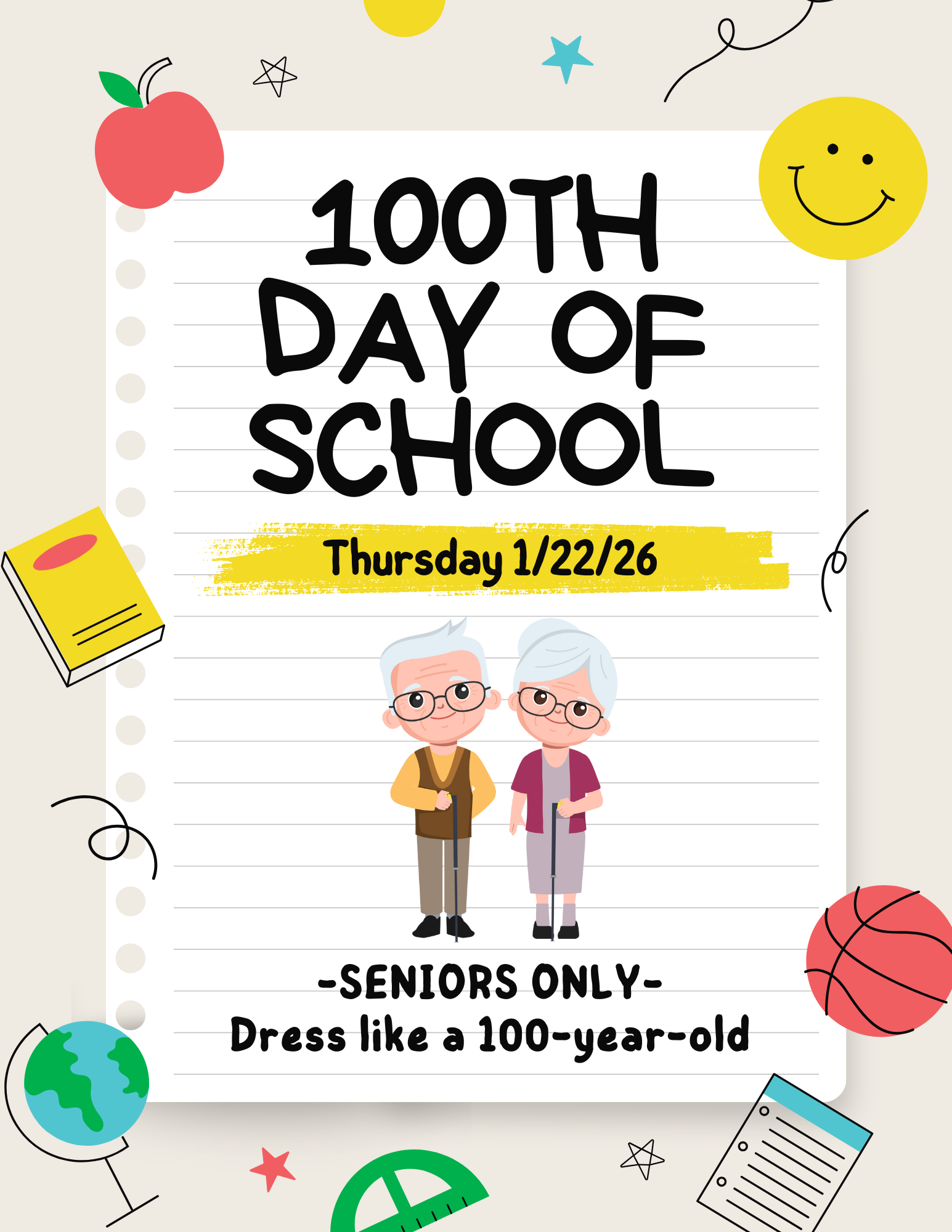 100th Day of School Flyer