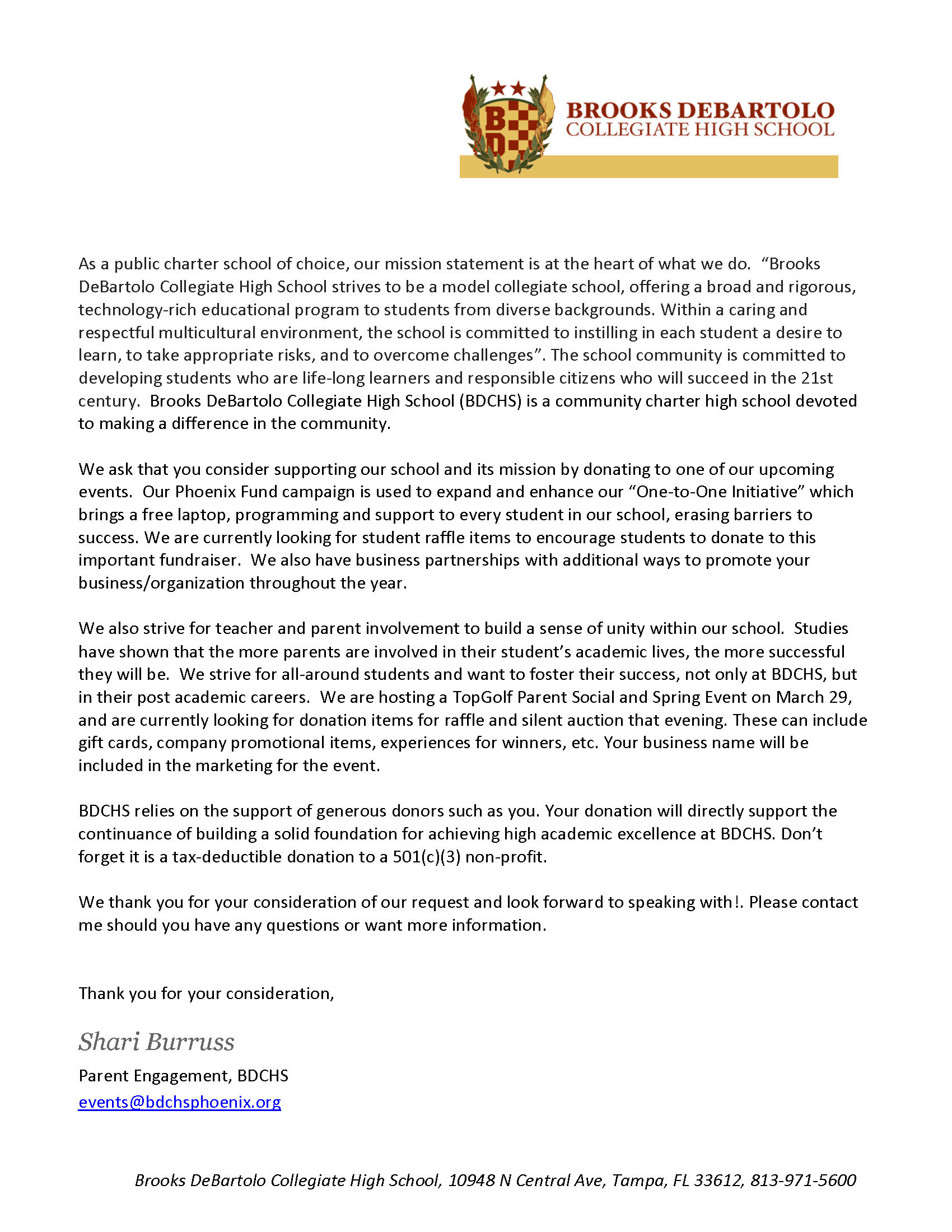 Business partners letter