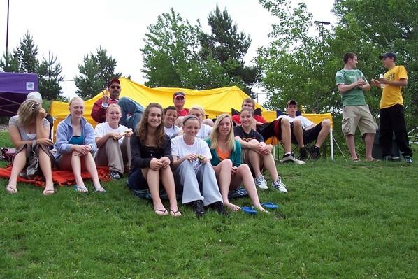 Nice group of athletes and spectators at the