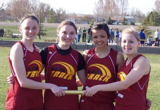 McKayla! State Qualifiers in the 800 M Relay at Beulah Miner Classic 4/20