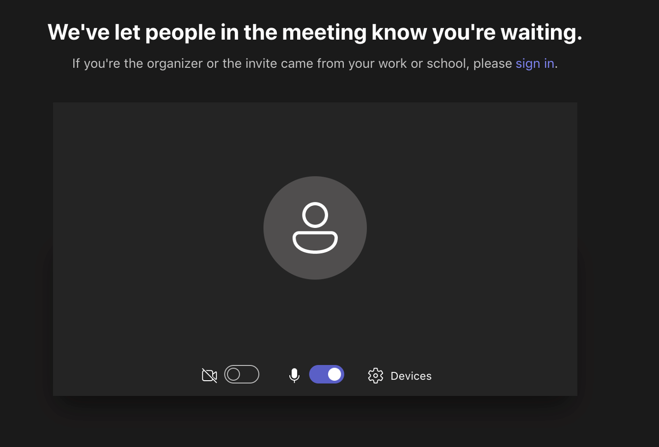 image showing you waiting to be let in by the moderator