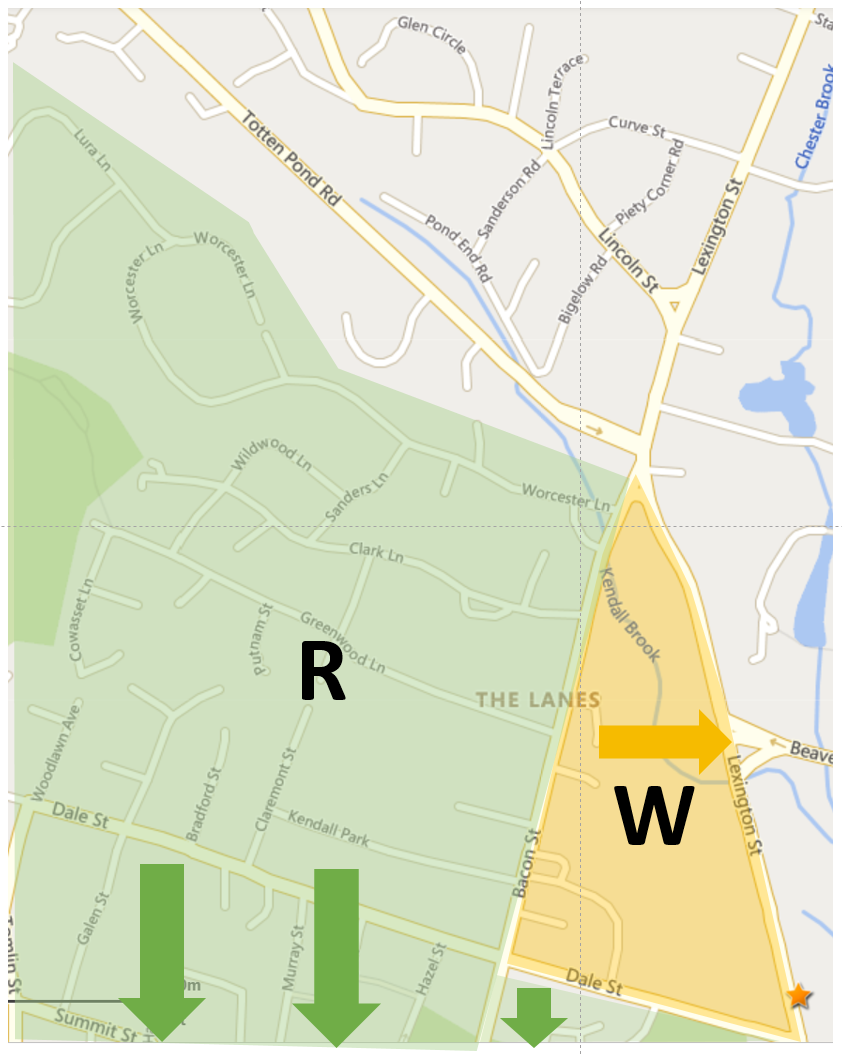 Map of the Lanes Area Waltham