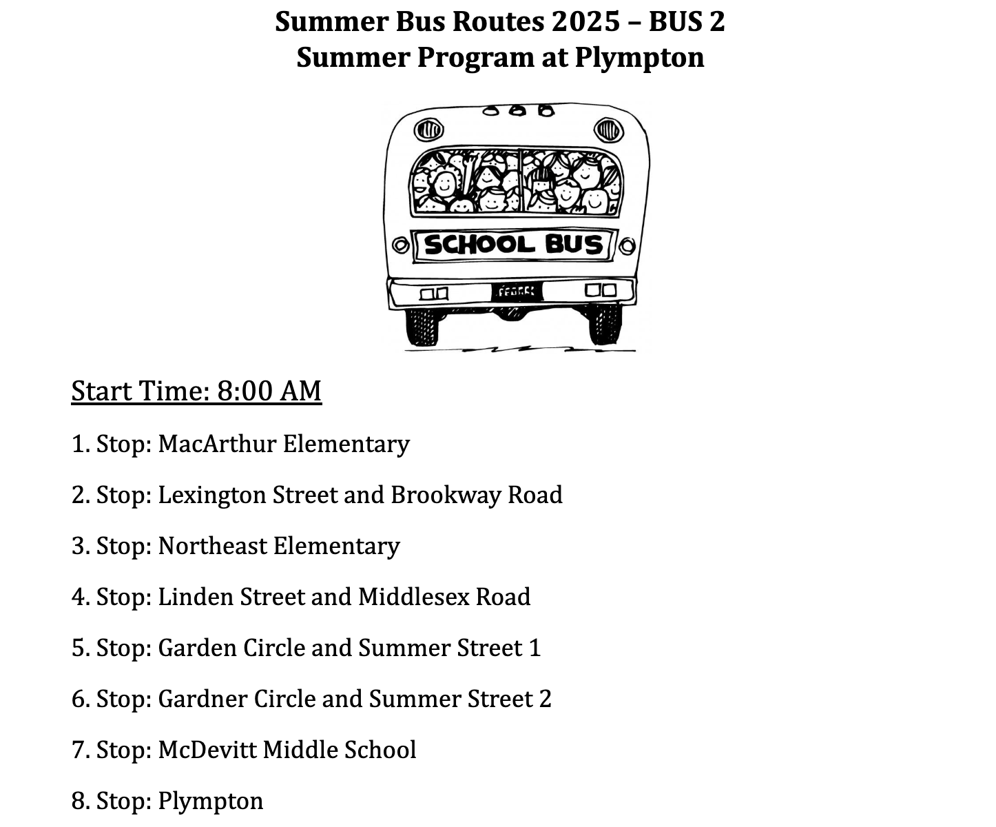 Bus Route PLYMPTON