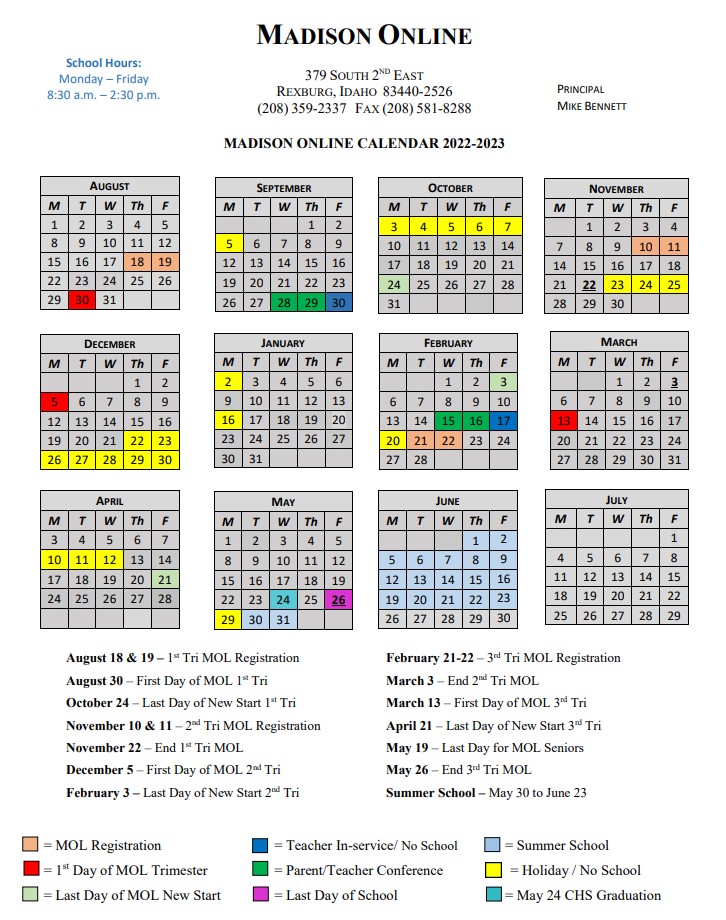 2022-23 Madison Online Calendar