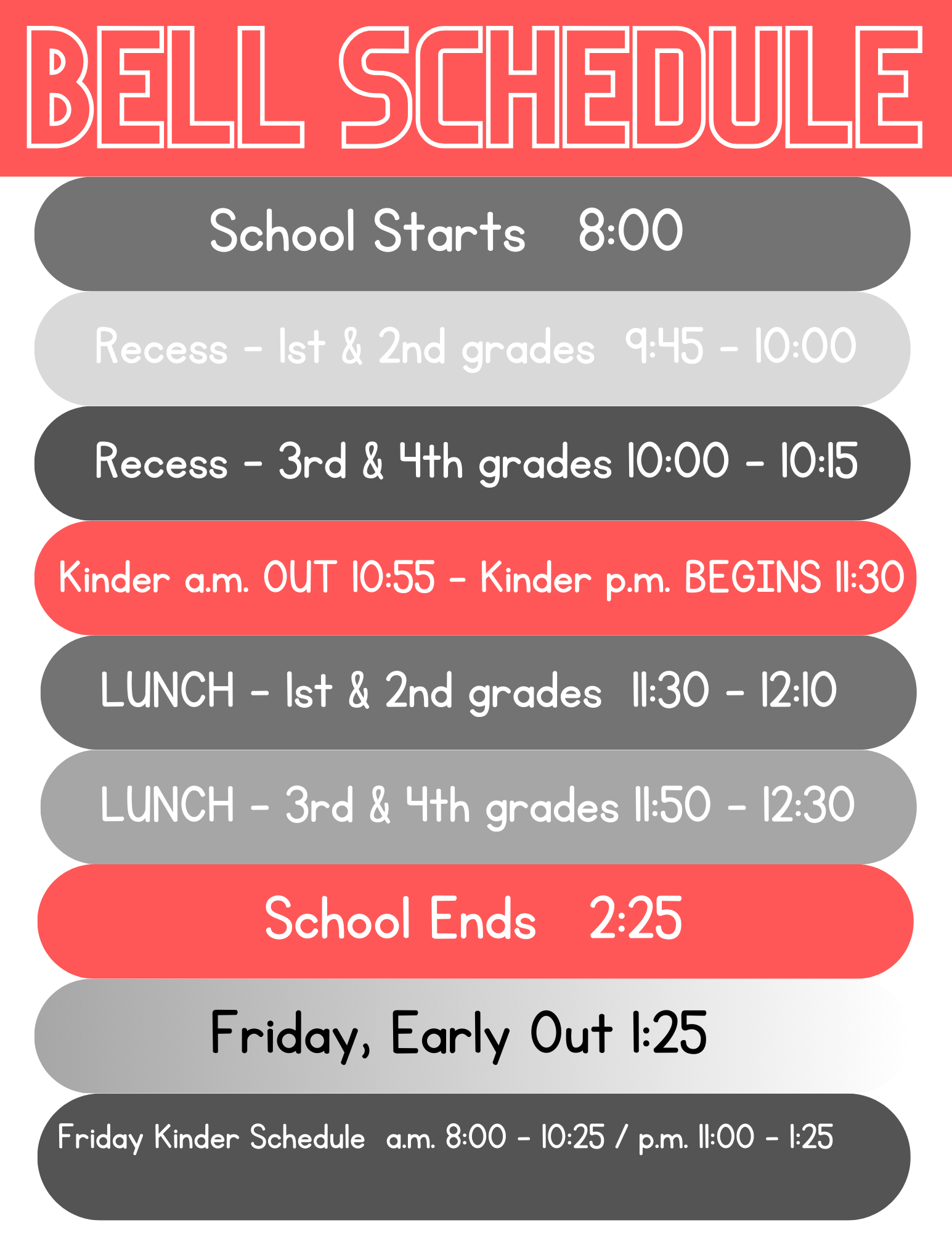 Hibbard Bell Schedule