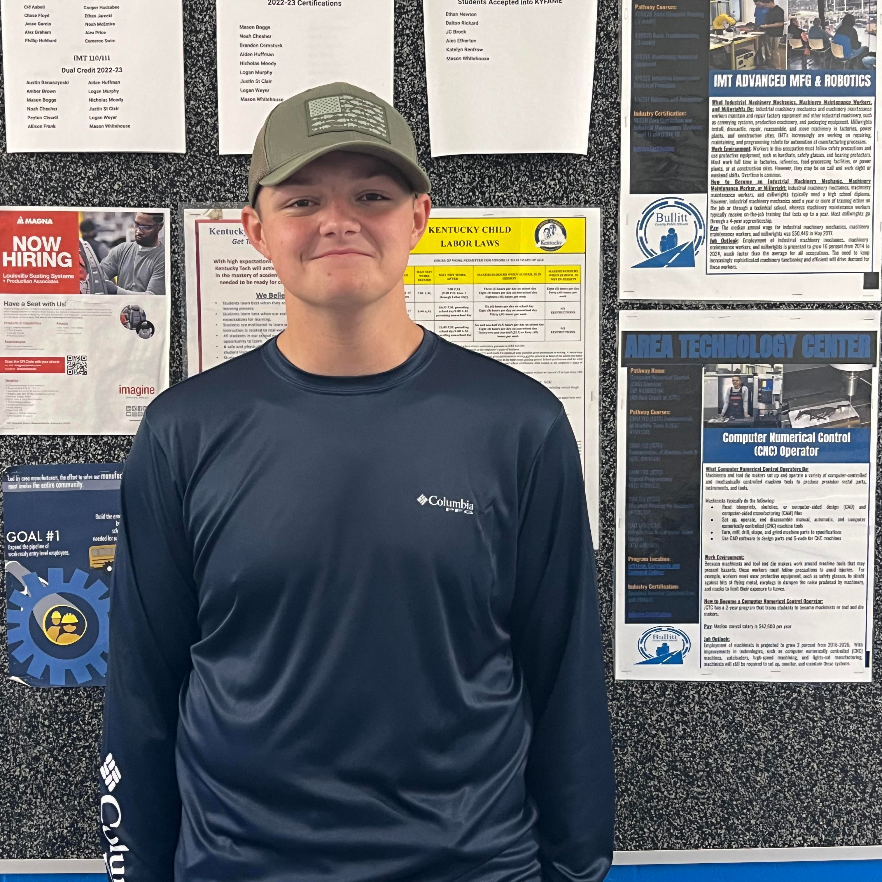 Noah McEntire- Industrial Maintenance Student of the Month