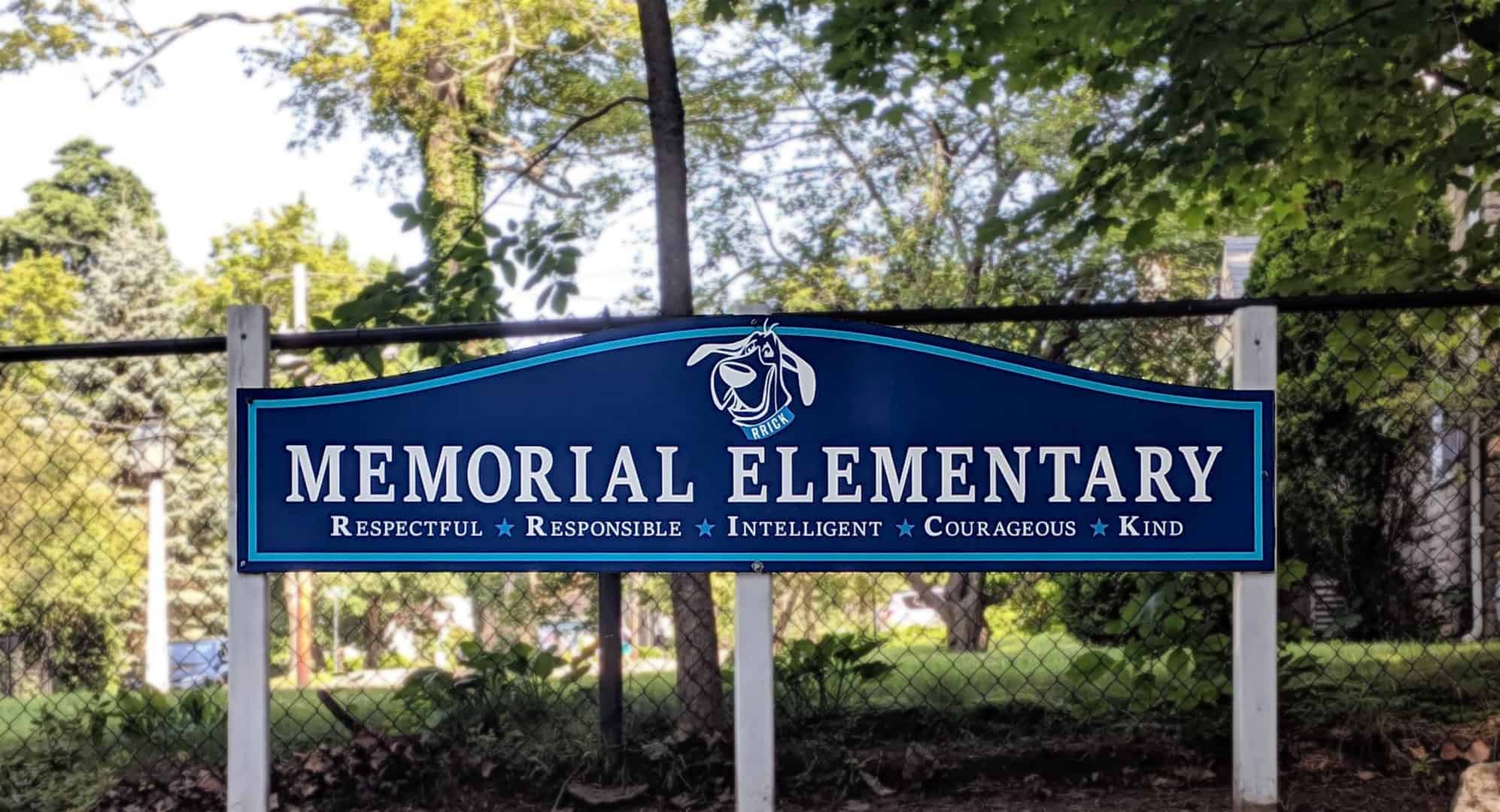 Memorial Elementary School Sign