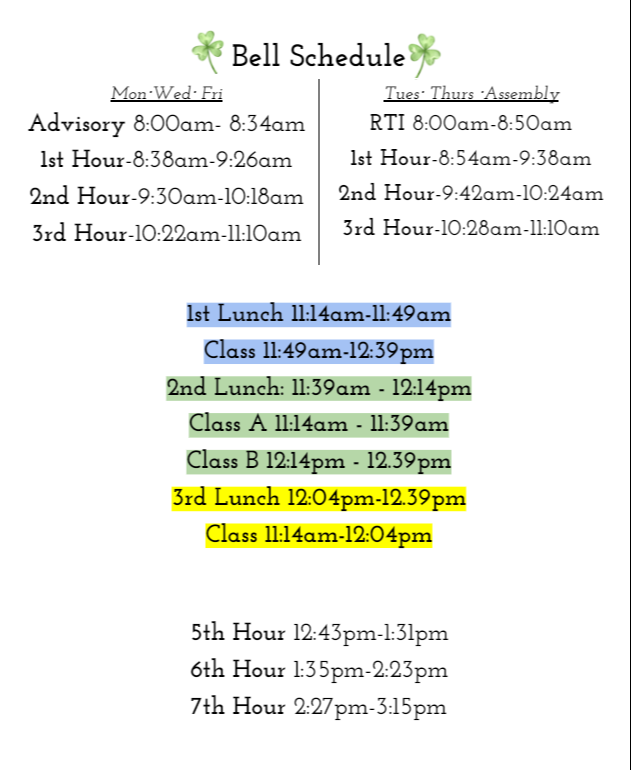 Emerson Bell Schedule 