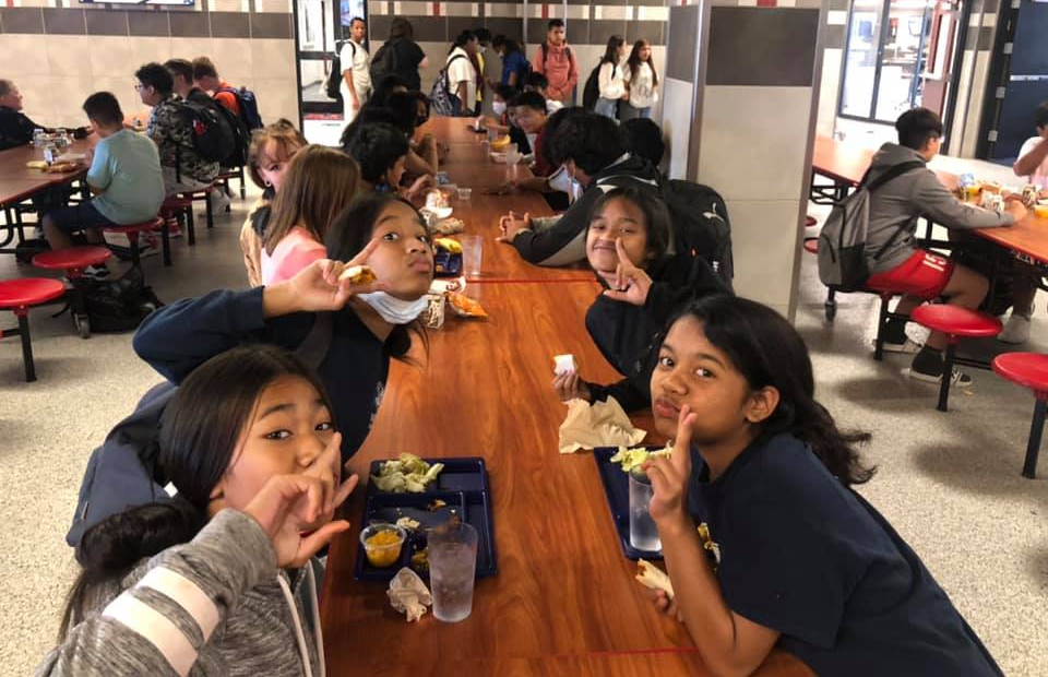 Students eating lunch